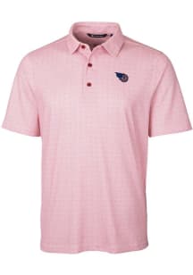 Cutter and Buck Tennessee Titans Mens Red Americana Pike Double Dot Short Sleeve Polo
