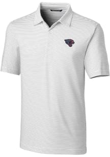 Cutter and Buck Jacksonville Jaguars Mens White Americana Forge Pencil Stripe Short Sleeve Polo