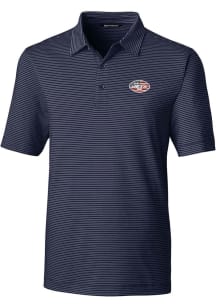 Cutter and Buck New York Jets Mens Navy Blue Forge Short Sleeve Polo