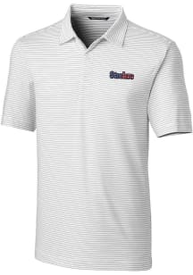 Cutter and Buck Pittsburgh Steelers Mens White Americana Forge Pencil Stripe Short Sleeve Polo