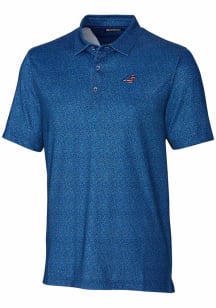 Cutter and Buck Carolina Panthers Mens Blue Pike Short Sleeve Polo