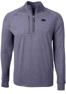 Cutter and Buck Baltimore Ravens Mens Navy Blue Americana Adapt Eco Long Sleeve 1/4 Zip Pullover