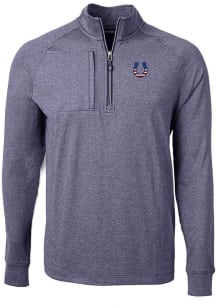 Cutter and Buck Indianapolis Colts Mens Navy Blue Adapt Eco Long Sleeve 1/4 Zip Pullover