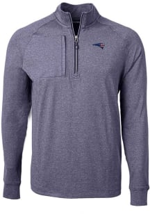 Cutter and Buck New England Patriots Mens Navy Blue Americana Adapt Eco Long Sleeve 1/4 Zip Pull..
