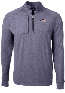 Cutter and Buck New York Jets Mens Navy Blue Americana Adapt Eco Long Sleeve 1/4 Zip Pullover