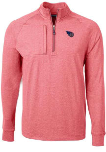 Cutter and Buck Tennessee Titans Mens Red Americana Adapt Eco Long Sleeve 1/4 Zip Pullover