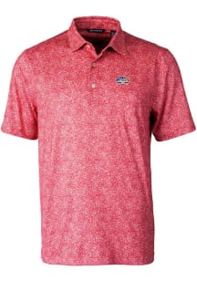 Cutter and Buck New York Jets Mens Red Americana Pike Constellation Short Sleeve Polo