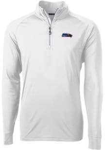 Cutter and Buck Seattle Seahawks Mens White Americana Adapt Eco Knit Long Sleeve 1/4 Zip Pullove..