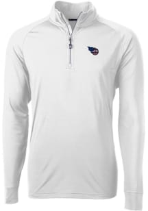 Cutter and Buck Tennessee Titans Mens White Americana Adapt Eco Knit Long Sleeve 1/4 Zip Pullove..