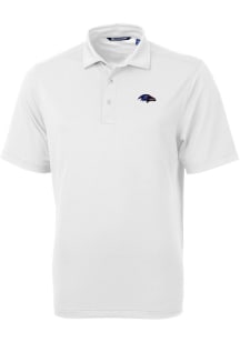 Cutter and Buck Baltimore Ravens Mens White Americana Virtue Eco Pique Short Sleeve Polo