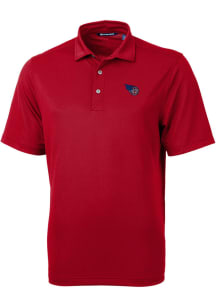 Cutter and Buck Tennessee Titans Mens Cardinal Virtue Eco Pique Short Sleeve Polo