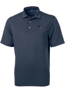 Cutter and Buck Tennessee Titans Mens Navy Blue Americana Virtue Eco Pique Short Sleeve Polo