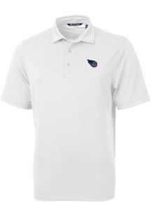 Cutter and Buck Tennessee Titans Mens White Americana Virtue Eco Pique Short Sleeve Polo