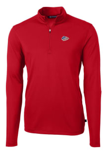 Cutter and Buck Kansas City Chiefs Mens Red Virtue Eco Pique Long Sleeve 1/4 Zip Pullover