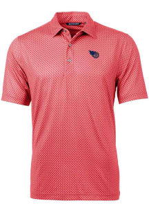 Cutter and Buck Tennessee Titans Mens Red Pike Short Sleeve Polo