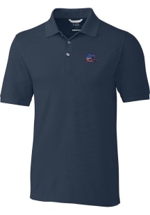 Cutter and Buck Cleveland Browns Mens Navy Blue Advantage Short Sleeve Polo