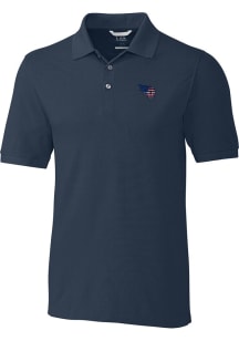 Cutter and Buck Tennessee Titans Mens Navy Blue Americana Advantage Short Sleeve Polo