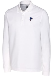 Cutter and Buck Atlanta Falcons Mens White Americana Advantage Long Sleeve Polo Shirt