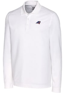 Cutter and Buck Carolina Panthers Mens White Americana Advantage Long Sleeve Polo Shirt