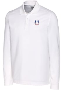 Cutter and Buck Indianapolis Colts Mens White Americana Advantage Long Sleeve Polo Shirt