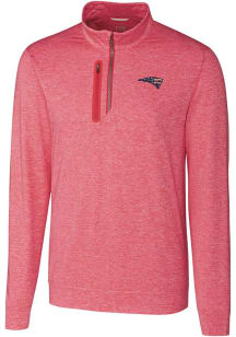 Cutter and Buck New England Patriots Mens Red Stealth Long Sleeve 1/4 Zip Pullover