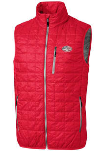 Cutter and Buck New York Jets Mens Red Rainier PrimaLoft Sleeveless Jacket