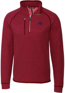 Cutter and Buck Baltimore Ravens Mens Red Mainsail Long Sleeve 1/4 Zip Pullover