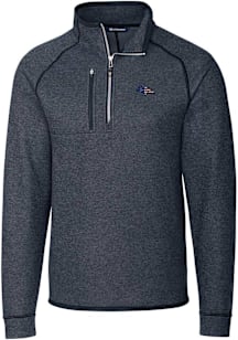 Cutter and Buck Denver Broncos Mens Navy Blue Americana Mainsail Long Sleeve Qtr Zip Pullover
