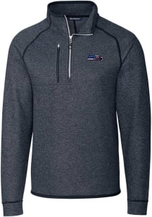 Cutter and Buck Seattle Seahawks Mens Navy Blue Mainsail Long Sleeve 1/4 Zip Pullover