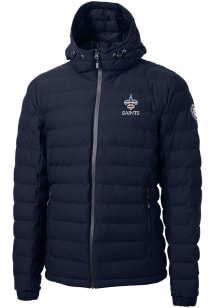 Cutter and Buck New Orleans Saints Mens Navy Blue Mission Ridge Repreve Filled Jacket