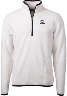 Cutter and Buck Chicago Bears Mens White Cascade Sherpa Long Sleeve 1/4 Zip Pullover