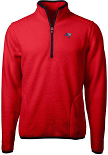 Cutter and Buck Tampa Bay Buccaneers Mens Red Cascade Sherpa Long Sleeve 1/4 Zip Pullover