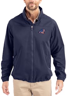 Cutter and Buck Carolina Panthers Mens Navy Blue Charter Eco Light Weight Jacket