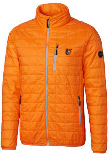 Cutter and Buck Baltimore Orioles Mens Orange Rainier PrimaLoft Puffer Filled Jacket