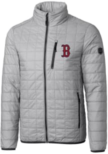 Cutter and Buck Boston Red Sox Mens Grey Rainier PrimaLoft Puffer Filled Jacket
