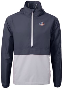 Cutter and Buck New York Jets Mens Navy Blue Americana Charter Eco Pullover Jackets