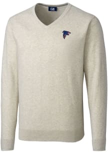 Cutter and Buck Atlanta Falcons Mens Oatmeal Americana Lakemont Long Sleeve Sweater