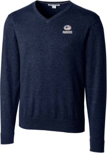 Cutter and Buck Green Bay Packers Mens Navy Blue Lakemont Long Sleeve Sweater