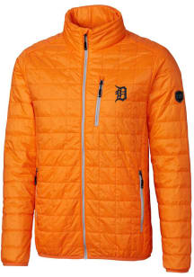 Cutter and Buck Detroit Tigers Mens Orange Rainier PrimaLoft Puffer Filled Jacket