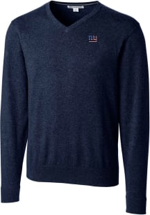 Cutter and Buck New York Giants Mens Navy Blue Americana Lakemont Long Sleeve Sweater