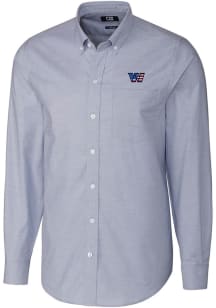 Cutter and Buck Washington Commanders Mens Light Blue Stretch Oxford Long Sleeve Dress Shirt