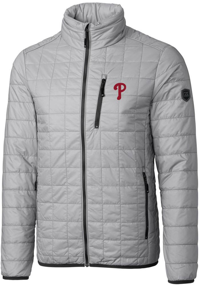 Philadelphia Phillies Cutter and Buck Mens Grey Rainier PrimaLoft