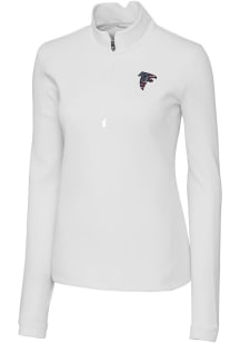 Cutter and Buck Atlanta Falcons Womens White Traverse 1/4 Zip Pullover