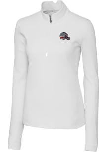 Cutter and Buck Cleveland Browns Womens White Traverse 1/4 Zip Pullover