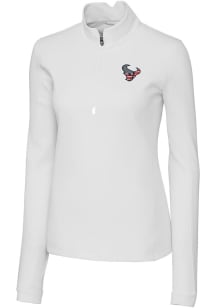 Cutter and Buck Houston Texans Womens White Traverse 1/4 Zip Pullover