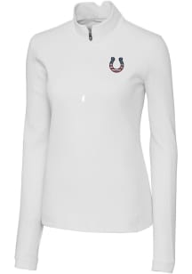 Cutter and Buck Indianapolis Colts Womens White Americana Traverse 1/4 Zip Pullover