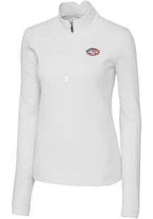 Cutter and Buck New York Jets Womens White Traverse 1/4 Zip Pullover