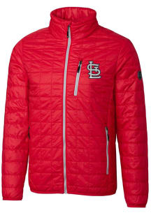 Cutter and Buck St Louis Cardinals Mens Red Rainier PrimaLoft Puffer Filled Jacket