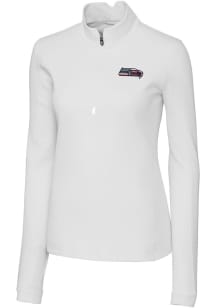 Cutter and Buck Seattle Seahawks Womens White Traverse 1/4 Zip Pullover