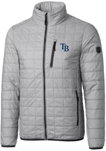 Cutter and Buck Tampa Bay Rays Mens Grey Rainier PrimaLoft Puffer Filled Jacket